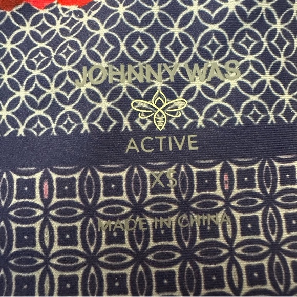 Johnny Was Blue Patchwork Leggings with Floral Waistband - Picture 3 of 8